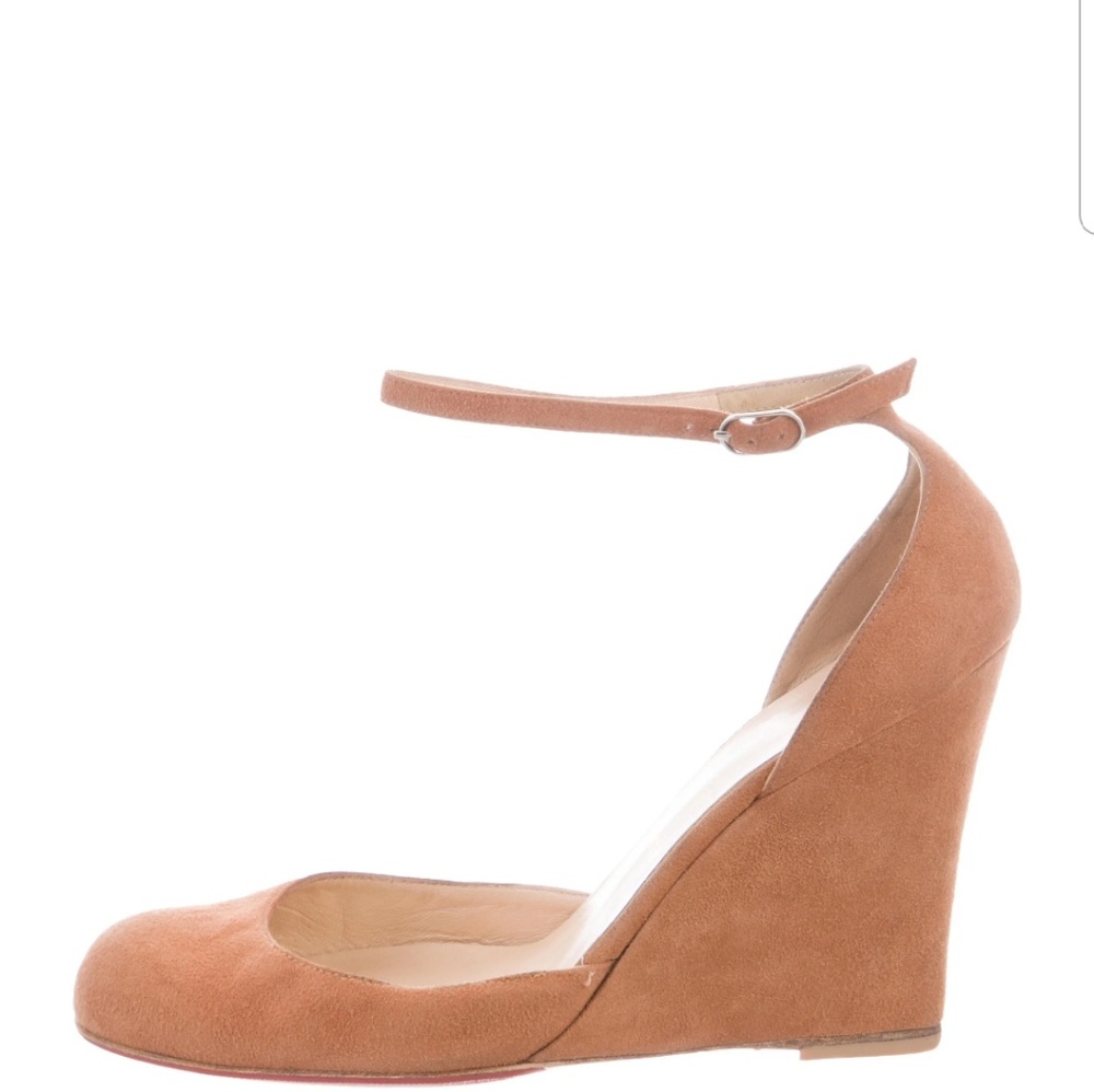 Louboutin Suede Wedge Pumps